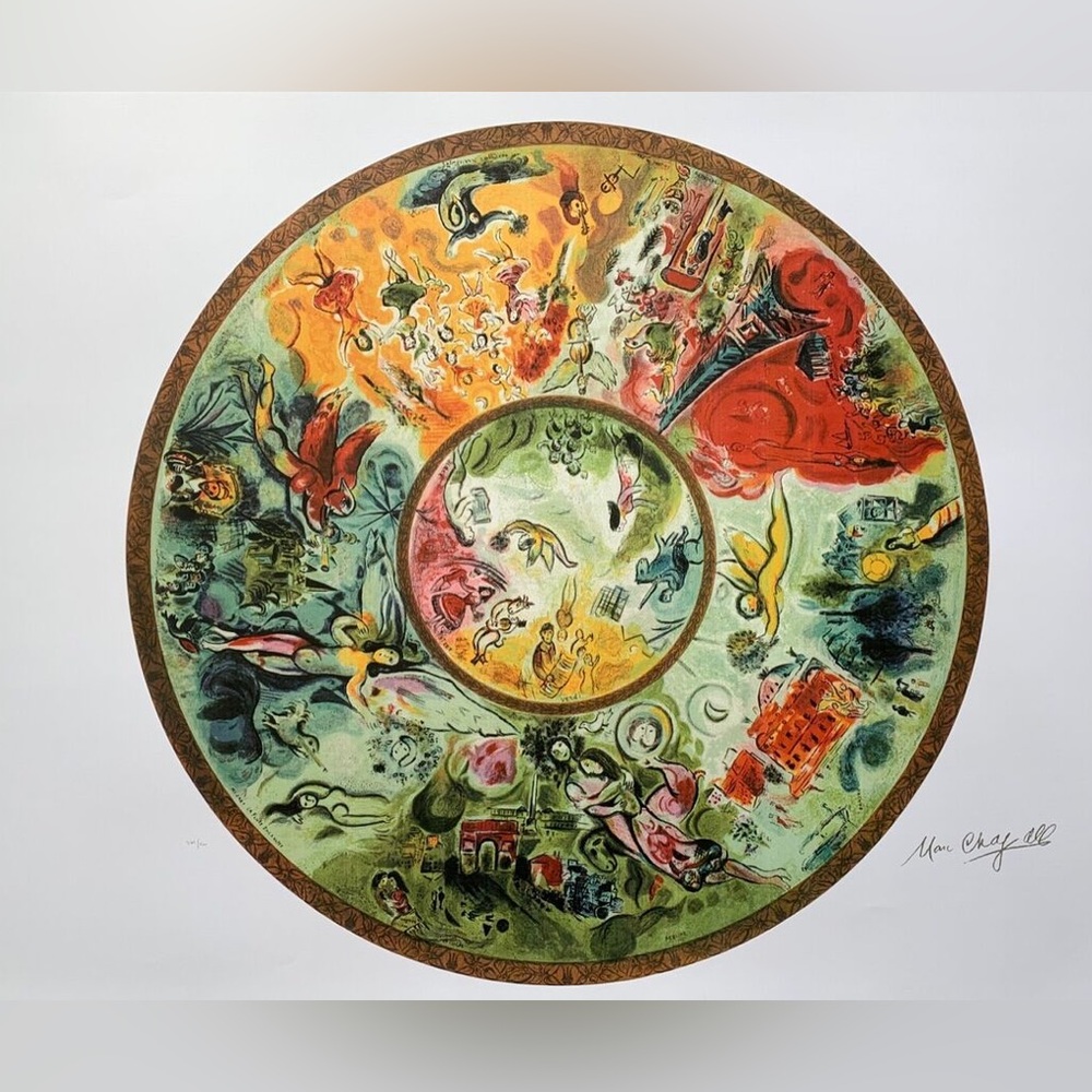 Marc Chagall 1994 Paris Opera Ceiling LTD ED Lithograph - 25” x 35” - with COA